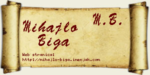 Mihajlo Biga vizit kartica